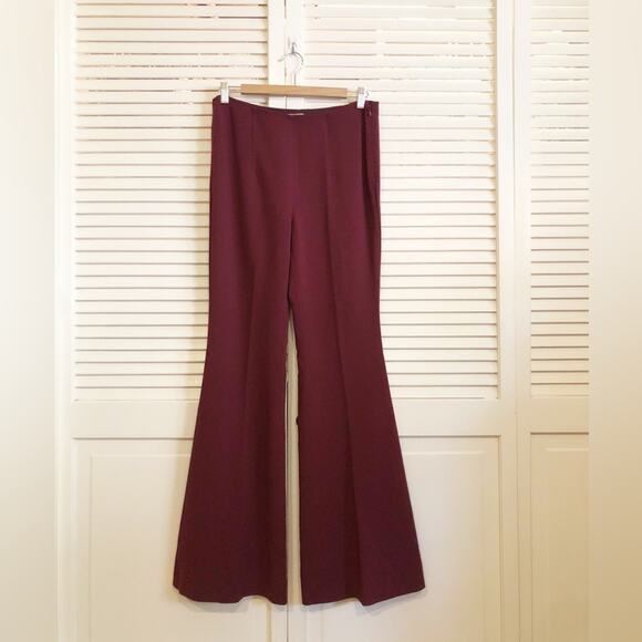 Michael Kors Collection Burgundy Red Flared Trouser Pants - Picture 2 of 6